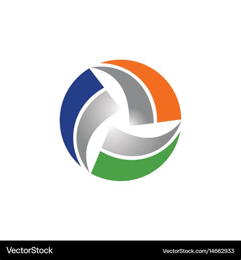 Circle Round Shape Colored Logo Royalty Free Vector Image