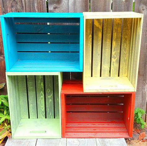 15 Lovely Diy Colored Wooden Crates
