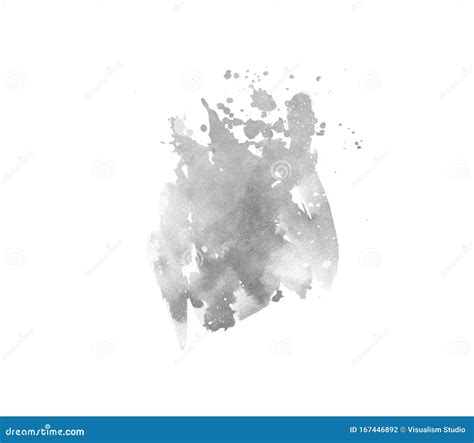 Gray Watercolor Stain Shades Paint Stroke Graphic Abstract Background