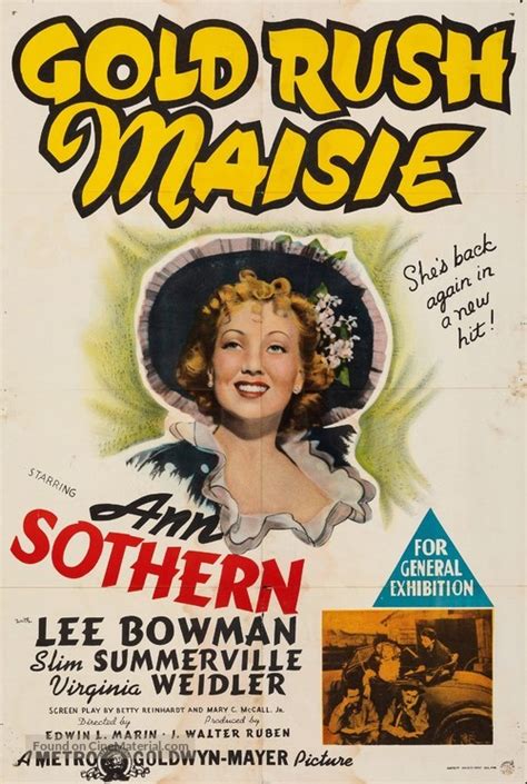Gold Rush Maisie 1940 Australian Movie Poster