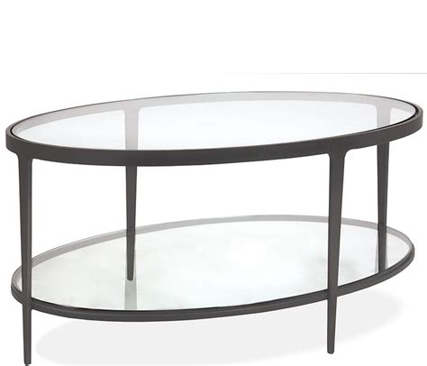 Ryan rove elm 38 inch oval modern two tier black glass coffee table. Clooney Oval Coffee Table - Gunmetal in 2020 | Oval glass ...