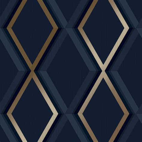 Profile Geometric Wallpaper Navy Gold Wallpaper From I