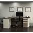 Modern L Shaped Office Desk In White Chocolate & Antigua – ComputerDeskcom