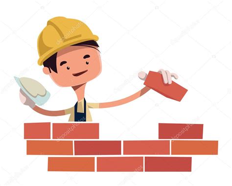 Trabajador De La Construcción Construcción De Personaje De Dibujos