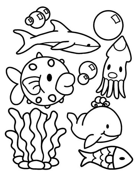 Cute Sea Animals Coloring Pages