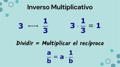 Inverso Multiplicativo Recíproco De Un Número Real ¿dividir Es Lo