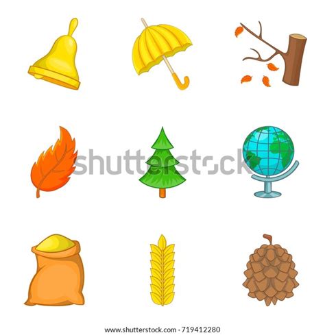 Defoliation Icons Set Cartoon Set 9 Stock Vector Royalty Free