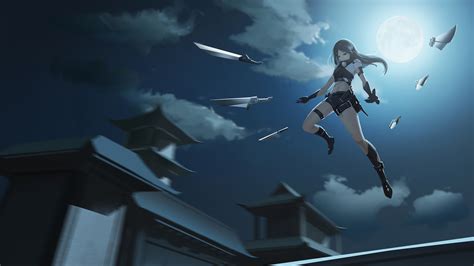 1920x1080 Anime Girl Attack Swords Small Weapons 4k Laptop Full Hd