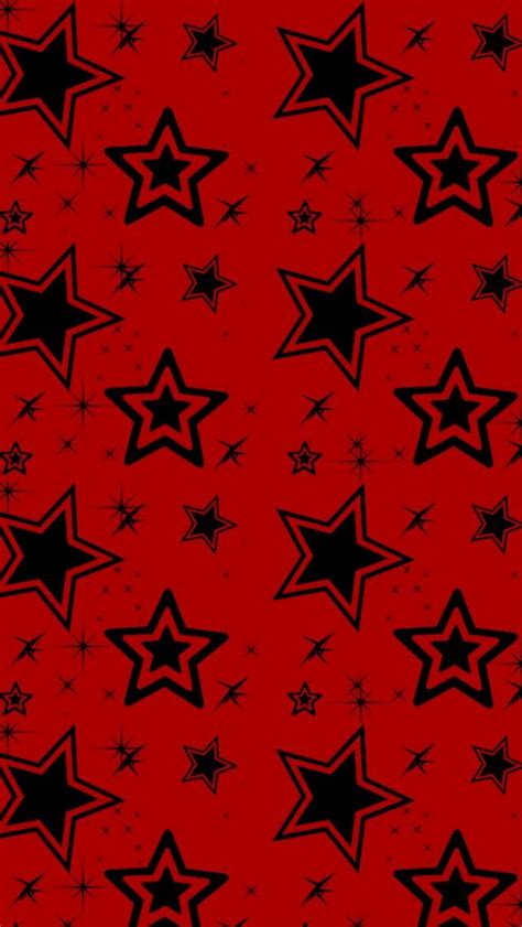 Black And Red Stars On A Red Background