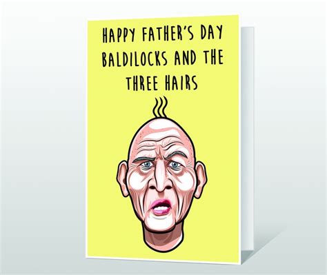 Bald Dad Rude Fathers Day Card Funny Fathers Day Card From Etsy Ireland
