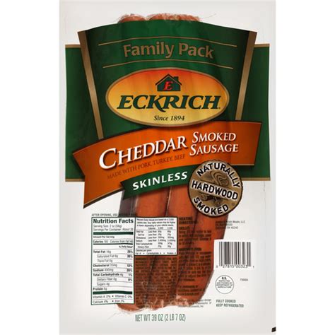Eckrich Skinless Cheddar Smoked Sausage Sausages Food Center