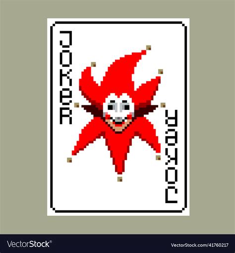 Pixel Art Joker Playing Card Royalty Free Vector Image