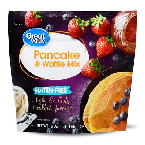 Great Value Gluten Free Pancake And Waffle Mix 16 Oz Box