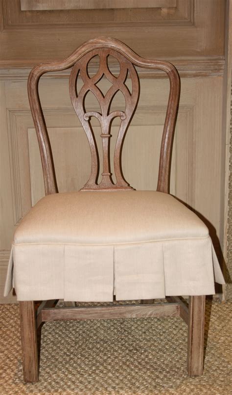 Our slipcovers for dining chairs have the added bonus of protecting them from further wear and tear. Dining chair with slipcovered seat | Slipcovers ...