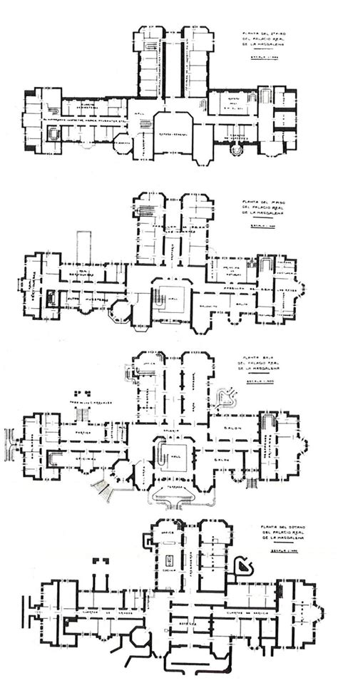 Floor Plans Of Palacio De La Magdalena Santander Spain From 1912