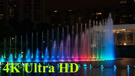 Water Fountain Show Klcc Petronas Suria Klcc Malaysia 4k Ultra Hd