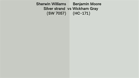 Sherwin Williams Silver Strand Sw 7057 Vs Benjamin Moore Wickham Gray Hc 171 Side By Side