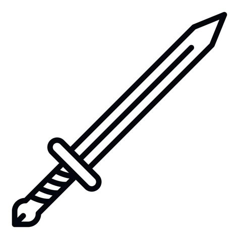 Sword Icon Outline Style 15180797 Vector Art At Vecteezy