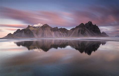Wallpaper Sea Mountains Reflection Iceland Iceland Stokksnes Have