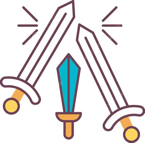 Colorful Sword Fighting Iconancient History Warfare And Culture Vector