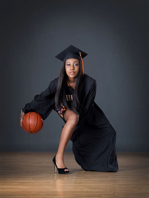 Basketball Player With Her Cap And Gown At Our Photography Studio Girls