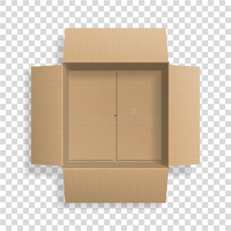 Realistic Cardboard Open Box Top View Stock Illustration