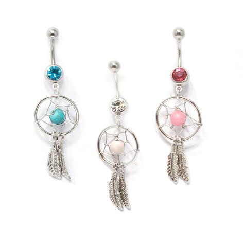 gold plated dreamcatcher belly rings