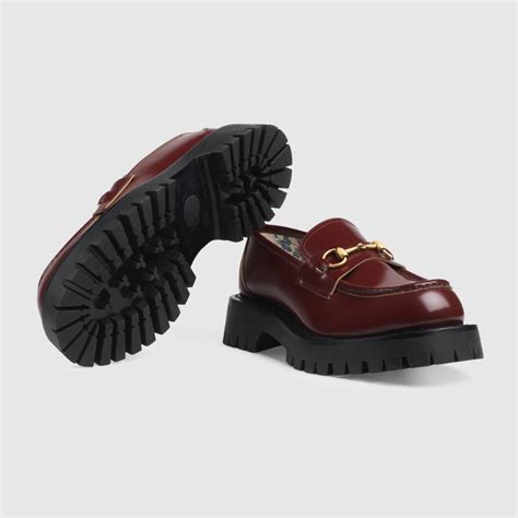 Gucci Leather Lug Sole Horsebit Loafer 95000 Loafers Men Loafers
