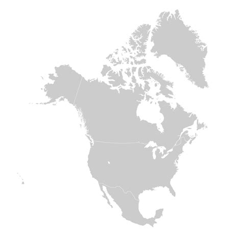 mapa de américa del norte con países y fronteras vector premium