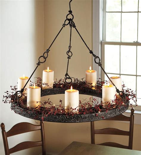 Diy Pillar Candle Chandelier Outdoor Candle Chandelier Wrought Iron