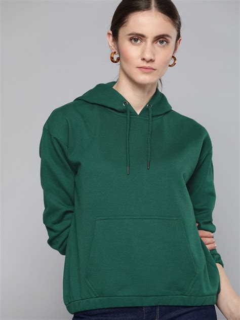 Buy Chemistry Women Green Hooded Sweatshirt Sweatshirts For Women 18185922 Myntra