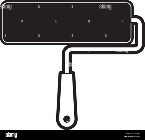 Paint Roller Icon Black Silhouette Stock Vector Image And Art Alamy