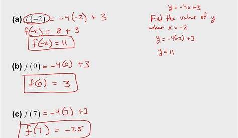 function worksheet algebra 1
