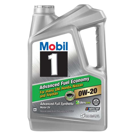 Mobil 1 Advanced Fuel Economy Full Synthetic Motor Oil 0w 20 5 Qt