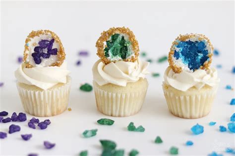 Mini Geode Cupcake Toppers Tutorial Sugar And Sparrow