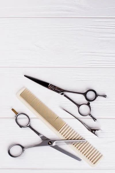 Hairdressing Scissors And Comb Top View Stock Image Everypixel