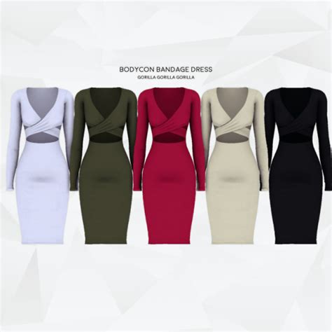 Bodycon Bandage Dress For The Sims 4 Sims 4 Mods Clothes Sims 4