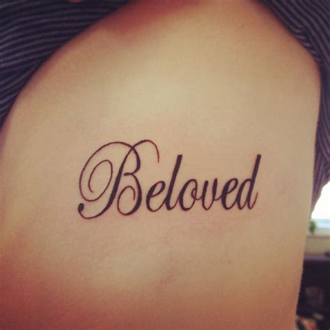 Beloved Tattoo Getting On My Backshoulder Area In White Ink Beloved Tattoo Back Tattoo