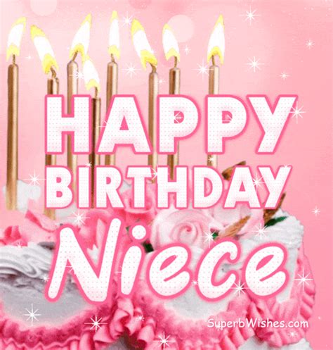 pretty birthday cake with pink decor happy birthday niece superbwishes