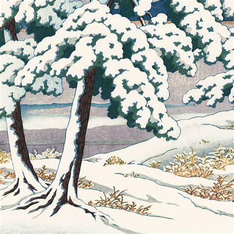 clearing after a snow in the pines matsu no yukibare 1929 by hasui 1883 1957 clouds