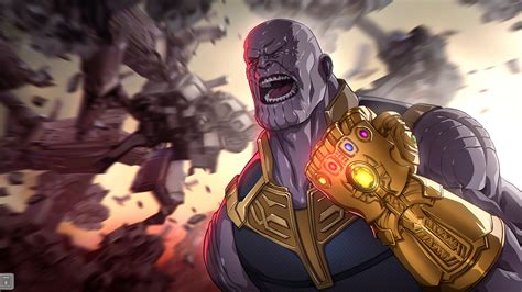 2560x1440 Avengers Infinity War Thanos Gauntlet Artwork 1440p