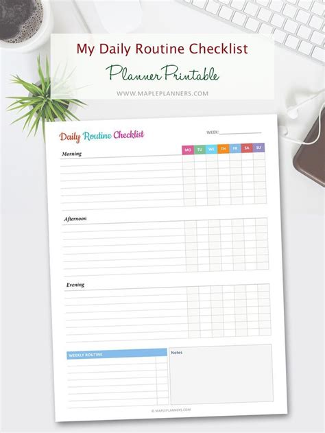daily routine checklist   printables   daily