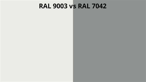 RAL 9003 Vs 7042 RAL Colour Chart UK