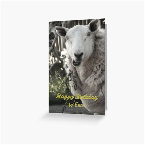 Happy Birthday To Ewe Greeting Card By Simpsonvisuals Redbubble