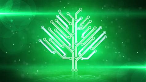 Blue Circuit Board Electronic Hi Tech Growing Tree Stock Footage Video
