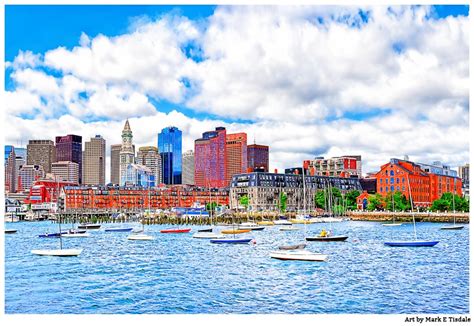 Usa Massachusetts Boston Harbor Boston Skyline Poster