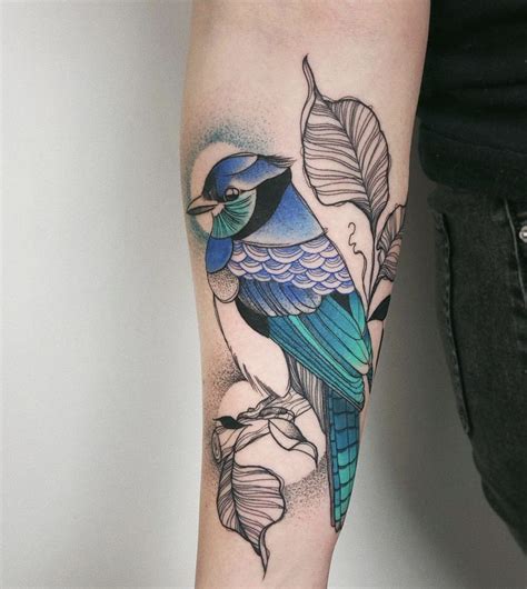 Colorful bird tattoo with a landscape. Colorful bird tattoo | Birds tattoo, Simple bird tattoo ...