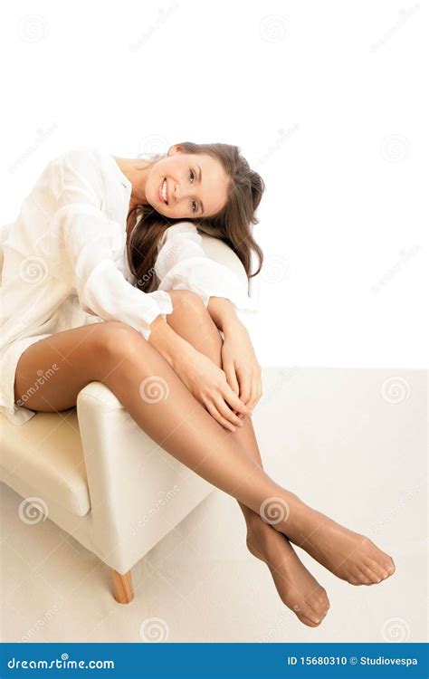 Woman Wearing Pantyhose Stock Photo Image Of Brunette