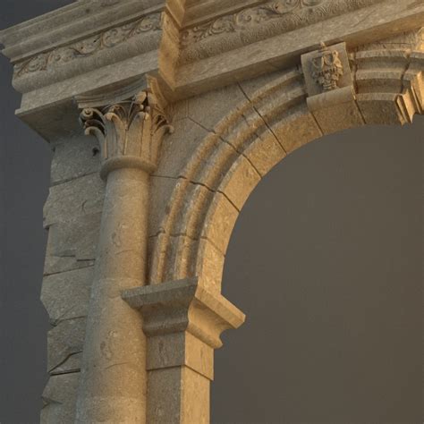 Old Stone Column And Arch 3d Model Flatpyramid