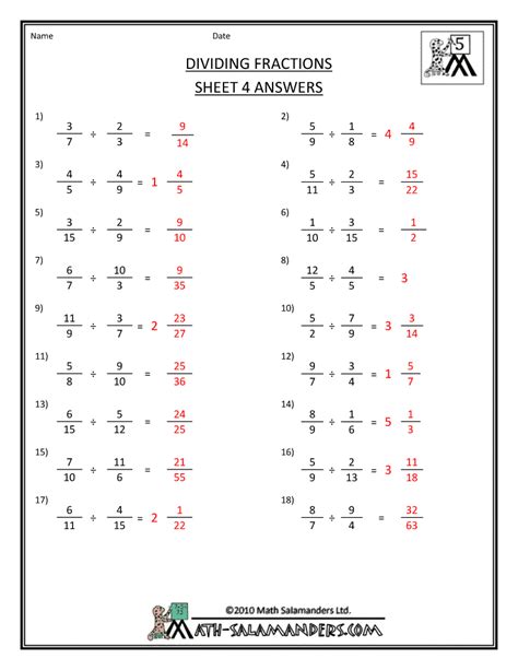 This worksheet generator produces a variety of worksheets for the four basic operations (addition, subtraction, multiplication, and division) with fractions the answer key is automatically generated and is placed on the second page of the file. 31 Dividing Fractions Worksheet With Answers - Worksheet ...